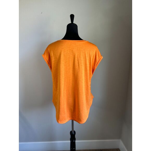 INDVEVA Women's Lua V Neck Clementine Rolled Sleeve Short Sleeve T Shirt Size M - Picture 4 of 10